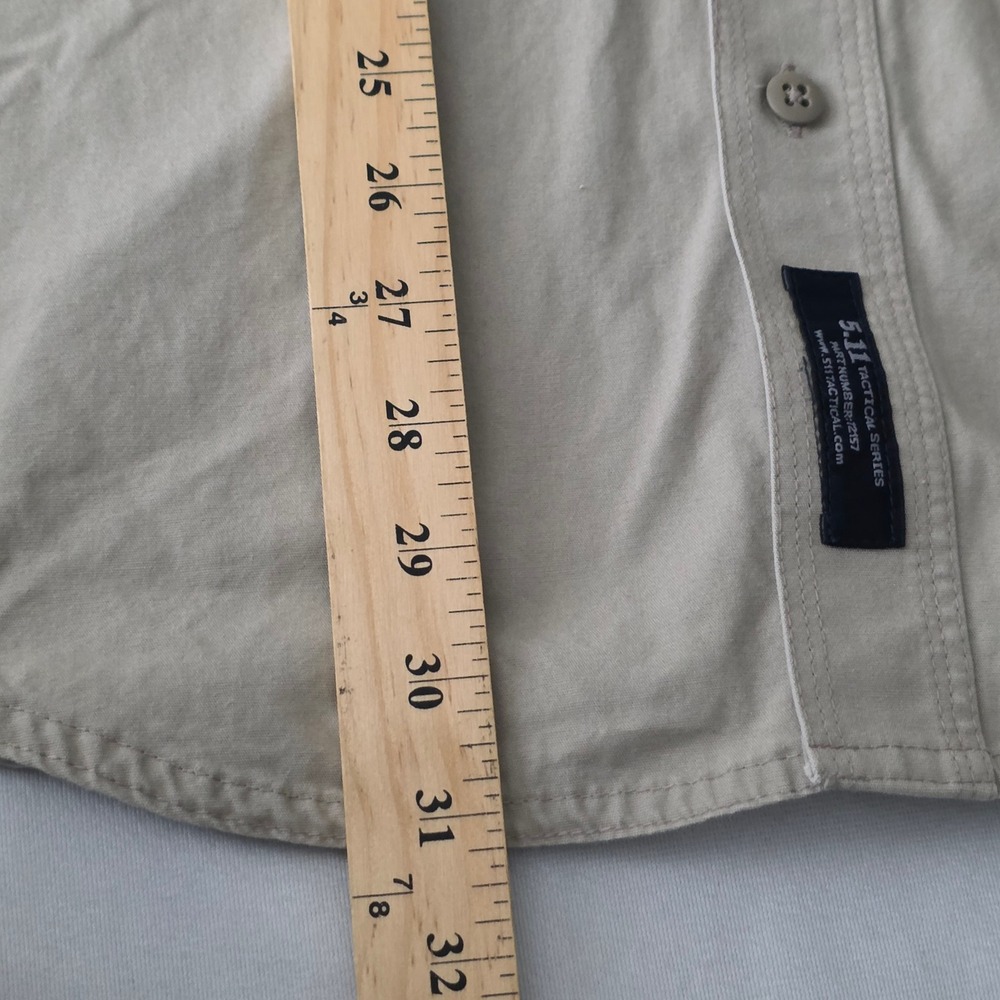 5.11 Tactical Series‎ Mens Khaki Long Sleeve Button Down Shirt Vented Size Large - Picture 7 of 7